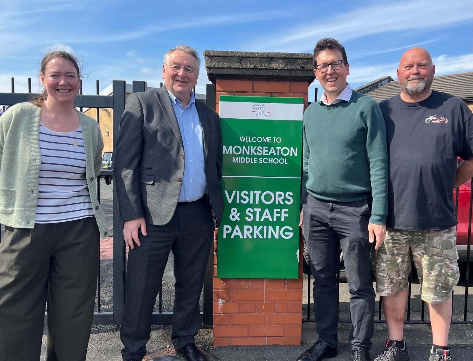 Alan with Monkseaton Cllrs at Monkseaton Middle School 